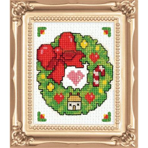 Design Works 593 Wreath With Frame Counted Cross Stitch 2" x 3"